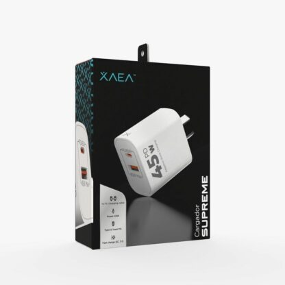 Cargador Tipo C Xaea 45W Mod504 1 Usb - 1 Usb Tipo C Supreme - Sin Cable