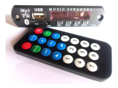 Modulo Usb Bluetooth Mp3 Sd Fm Aux Control Remoto 12v